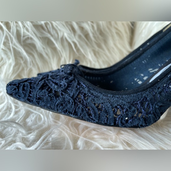 Emma Hope Marine Blue Mesh Heels - Picture 8 of 14
